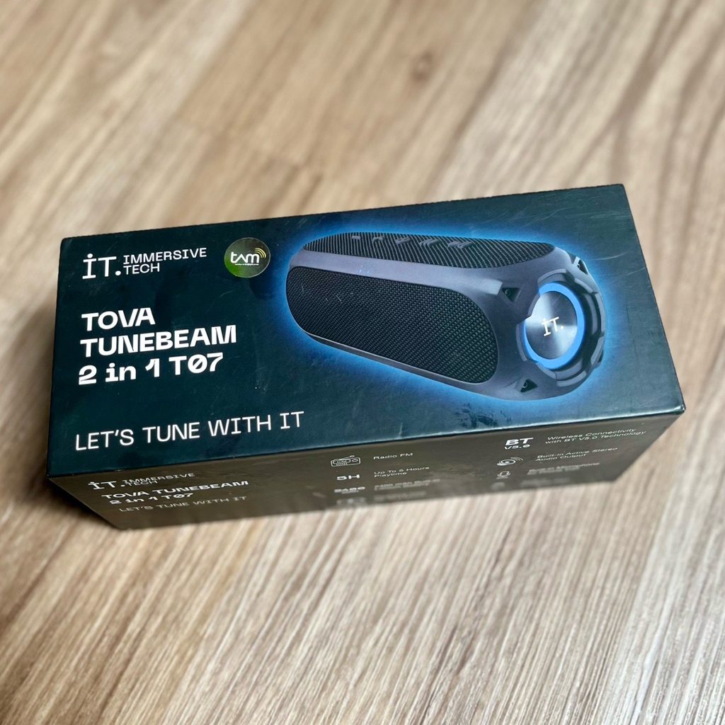 IMMERSIVE TECH TOVA TUNEBEAM 2 IN 1 T07 SPEAKER BLUETOOTH BARU (DPT HADIAH)