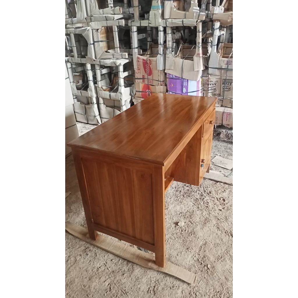 meja guru bahan kayu jati