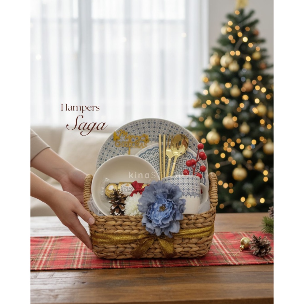 SAGA SET - Hampers Natal Dinner Set, Hampers Natal Keramik Premium