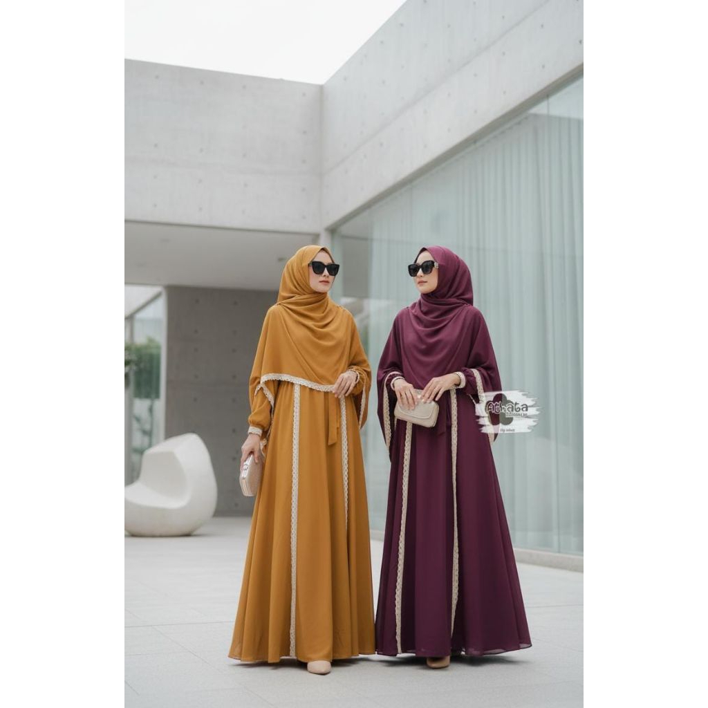 [NEW] Widuri set syari athata / gamis bahan crinkle Premium 2025