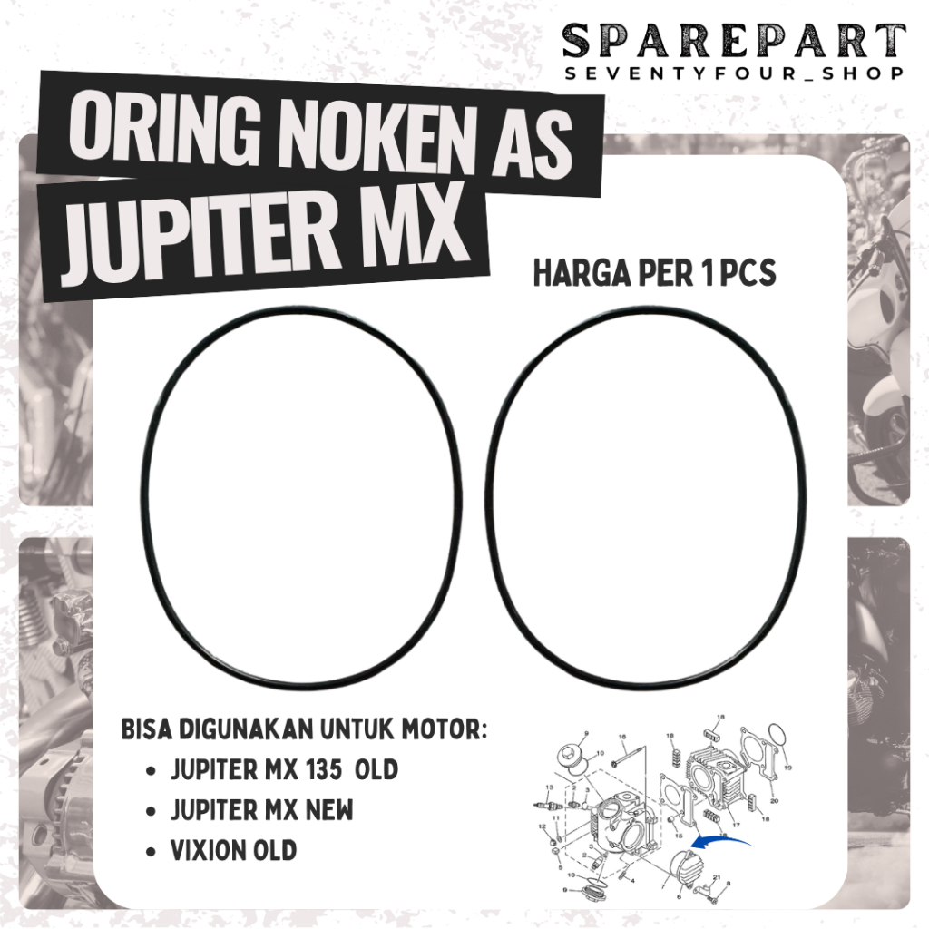 ORING NOKEN AS JUPITER MX 135 NEW OLD VIXION OLD SEAL TUTUP KETENG NAS SRM YAMHA