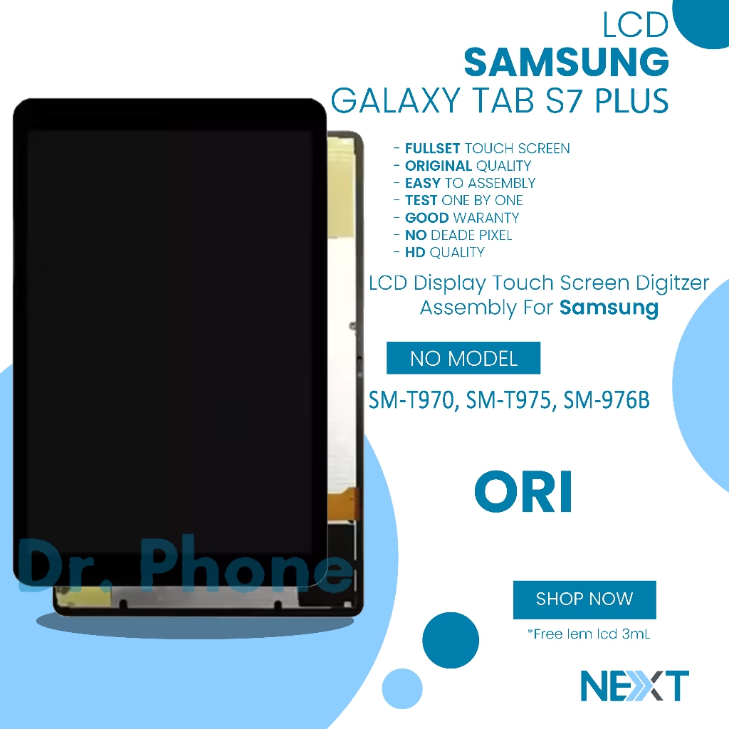 LCD SAMSUNG GALAXY TAB S7 PLUS - Fullset Touchscreen Garansi
