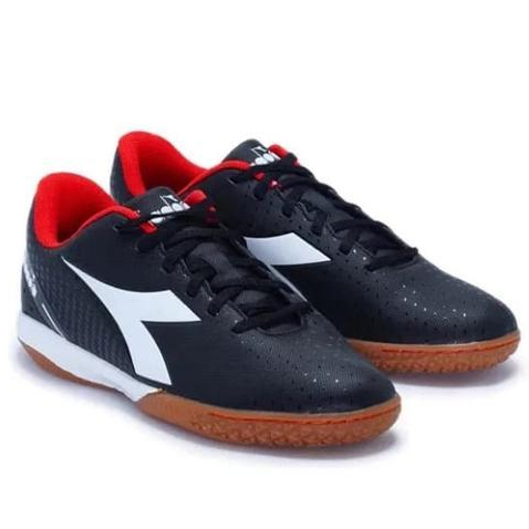 Sepatu Futsal Diadora Pichichi 5 IDR Black Red Mens Sport Bola Olahraga Lari Running Gym Training Or