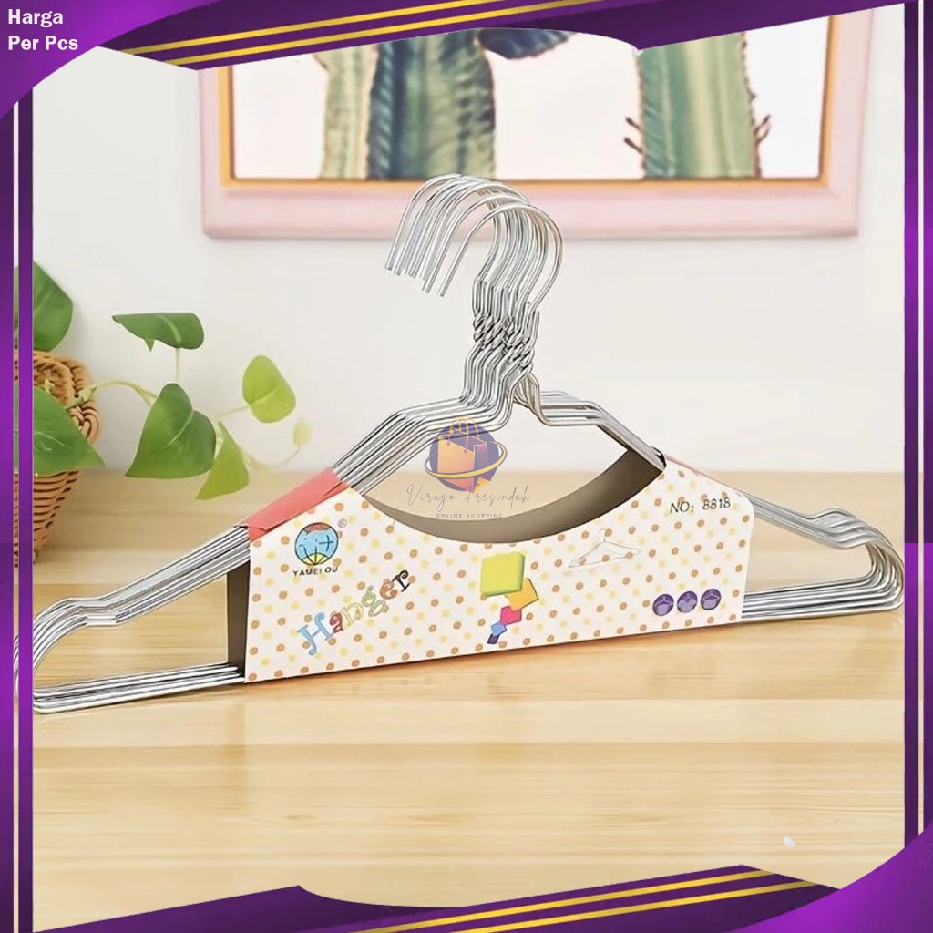 Gantungan Baju Stainless Hanger Baju Kawat Stainless Steel Gantungan Baju jemuran Hanger Kawat Besi 