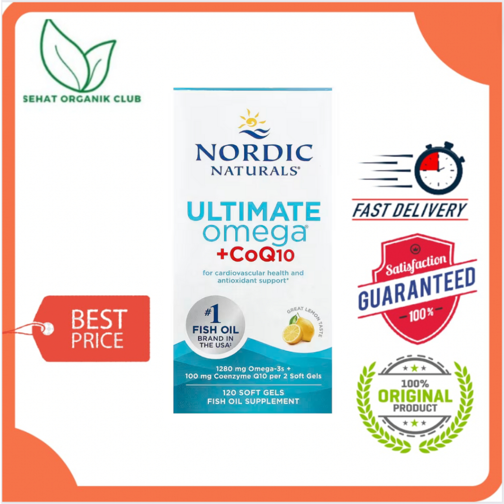 Nordic Naturals Ultimate Omega 3 1280 mg + COQ10 100 mg 120 softgels ; Omega 3 1280 mg + COQ10 100 m