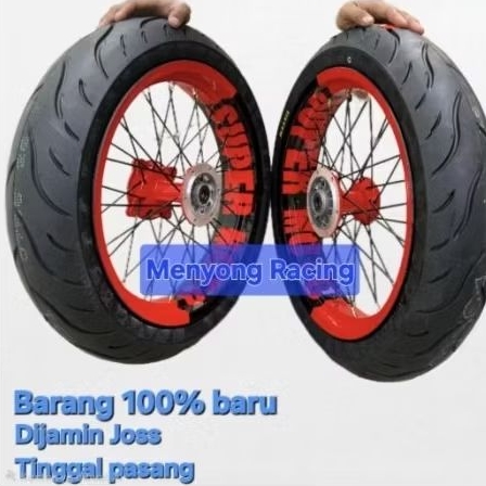 Velg Supermoto KLX150 Dtraker 150 Ukuran 300-350 Tromol Ori KLX full set ban siap pasang