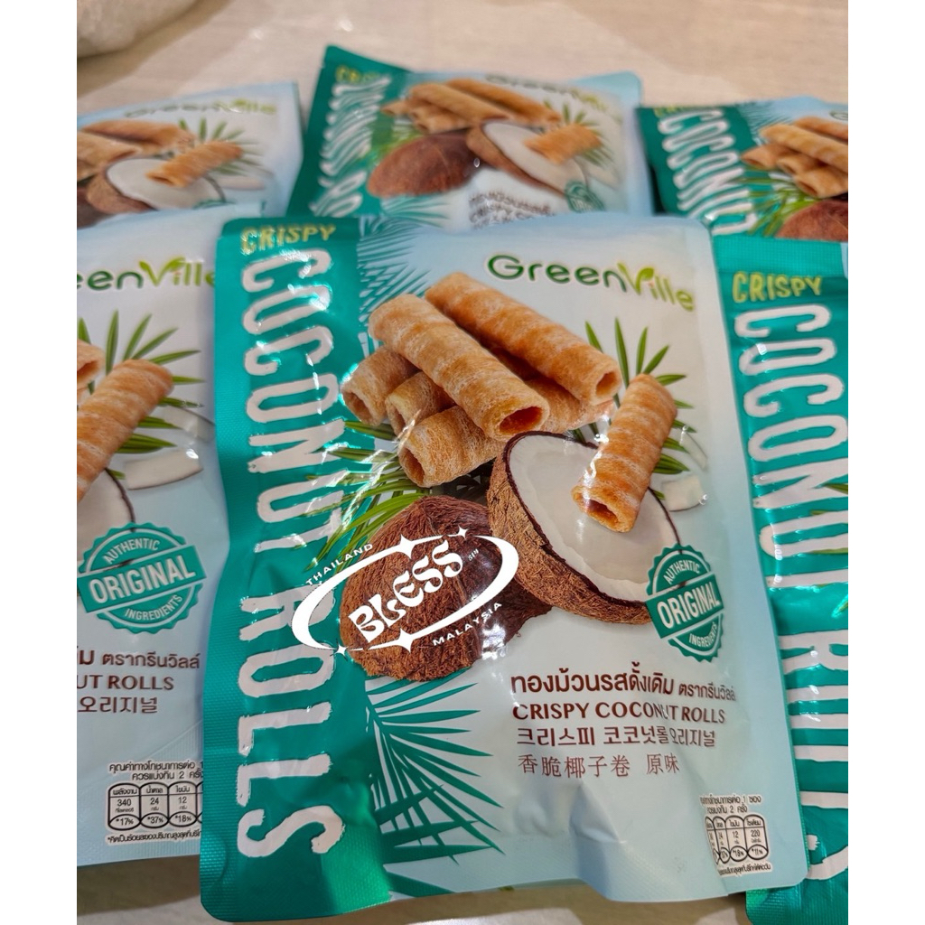COCONUT ROLLS CRISPY snack Thailand HALAL
