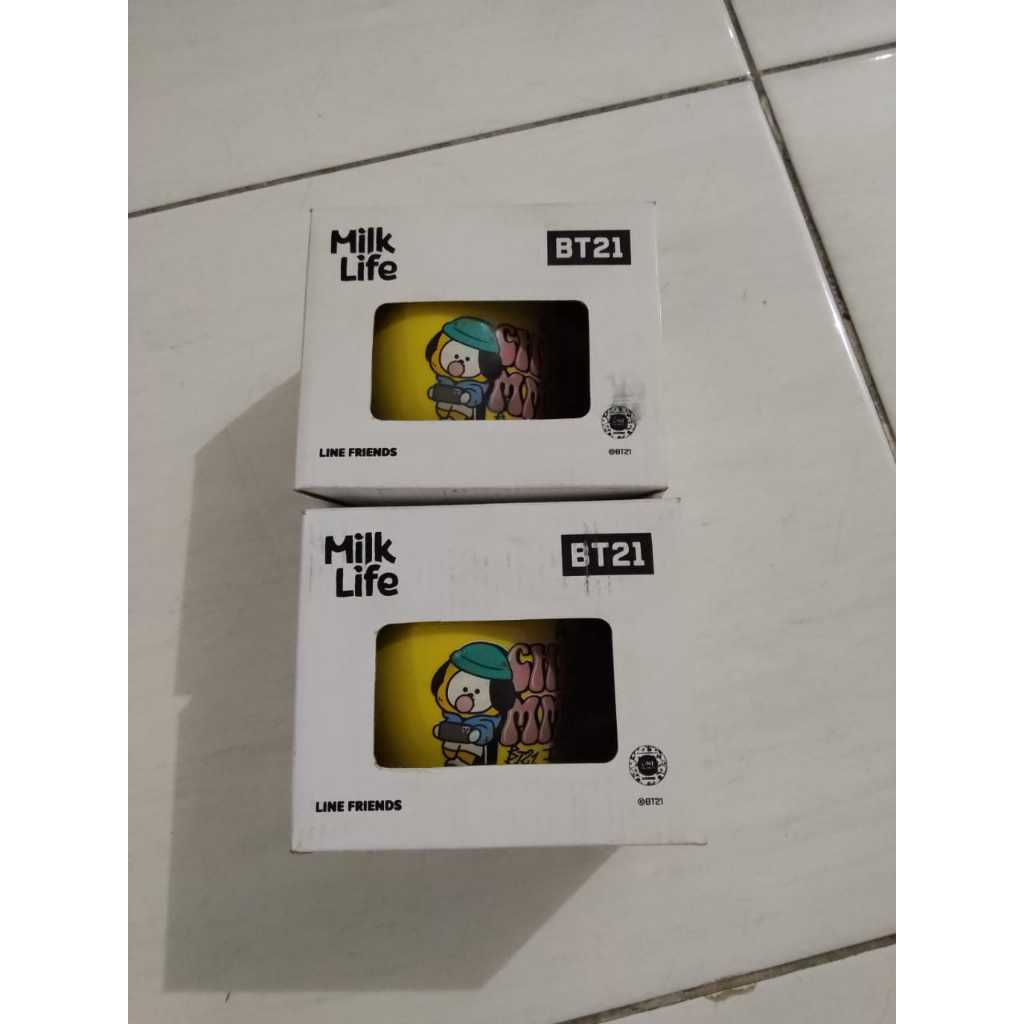 Gelas Milk Life x BT21 Chimmy BTS original kuning cup mug cangkir milklife Jimin