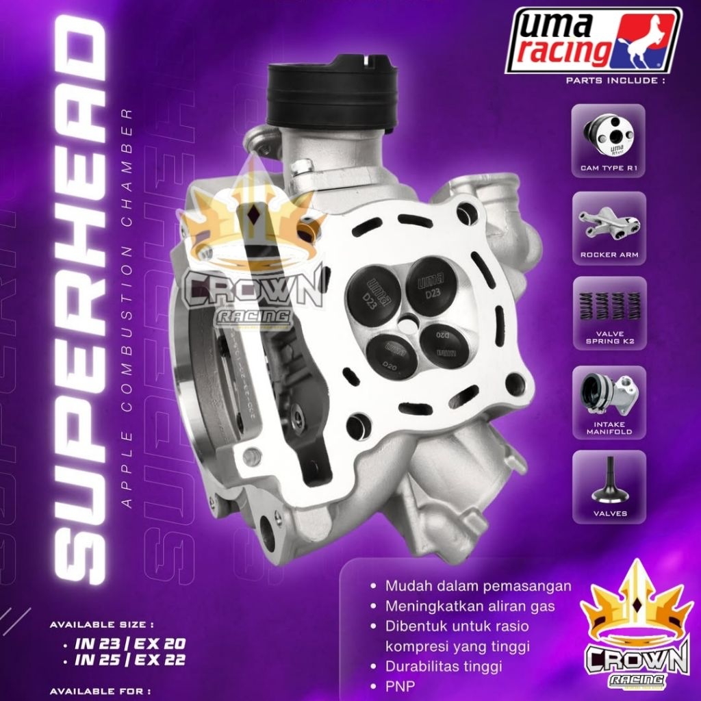 Cylinder Blok Head Superhead Uma Racing Yamaha MX King / R15 / Vixion Old / Xabre