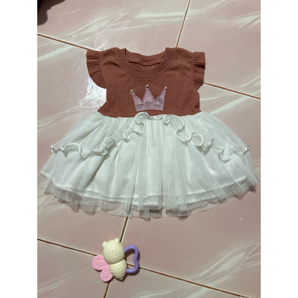 dress gaun bayi perempuan prelov full furing depan belakang cantik prelove baju anak bayi preloved b