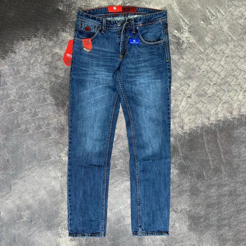 Hugo Glass Original Jeans Pria slimfitr Premium - Denim Reguler fit Bahan Corvus Import, Selvedge Or