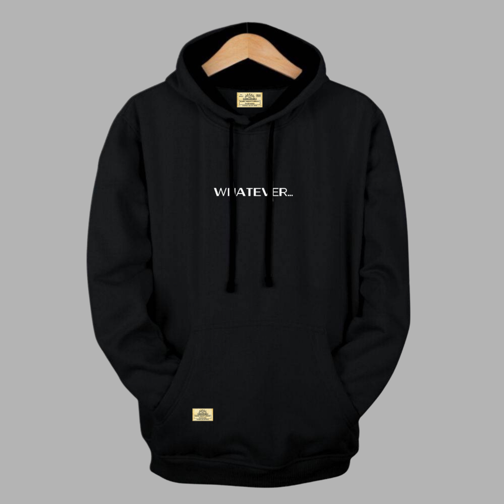 Sweater Hoodie Pria Premium Fleece Tebal Hitam Distro Lokal Brand Struve Authentic Hodie Whatever...