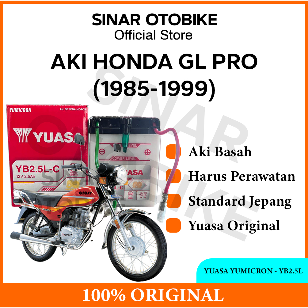 AKI GL PRO YUASA YUMICRON BASAH (Tanpa Air Zuur) YB2.5L