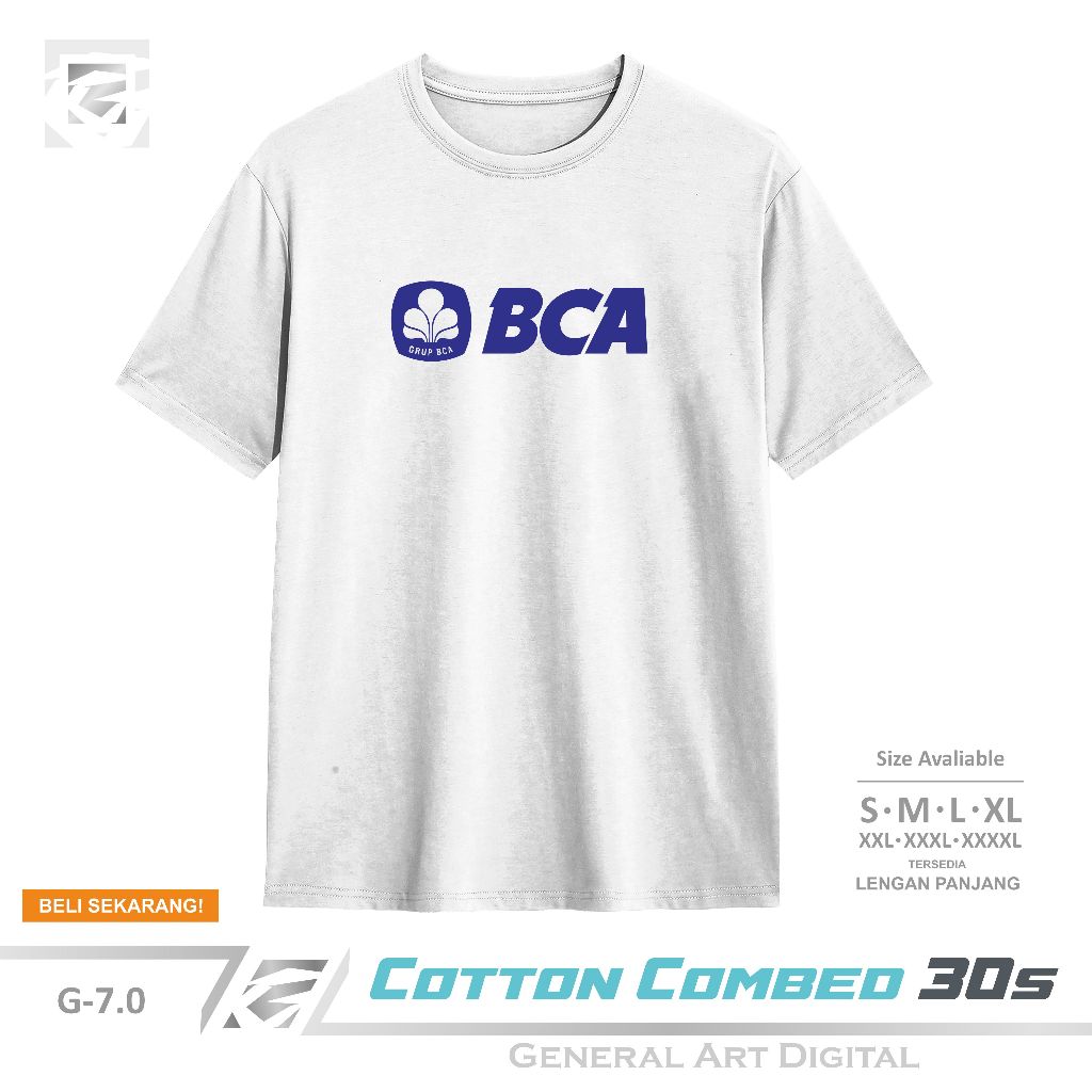 Baju Kaos Distro BCA T-Shirt Pria Wanita Kaos Bank BCA