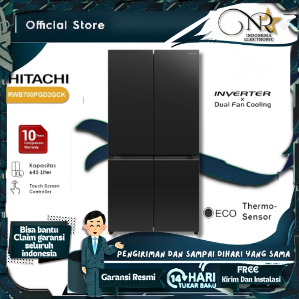 Hitachi RWB7000PGD2GCK Kulkas Side by Side