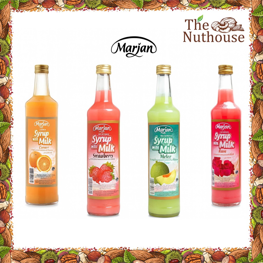 Marjan Syrup With Milk / Marjan With Milk - Orange / Strawberry / Melon / Rose 460ml [HALAL]