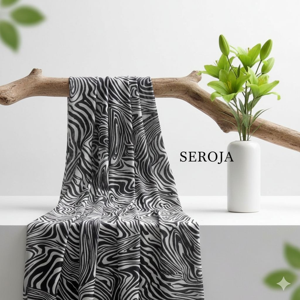 kain satin silk motif zebra premium // kain satin silk motif premium // kain satin silk meteran // h