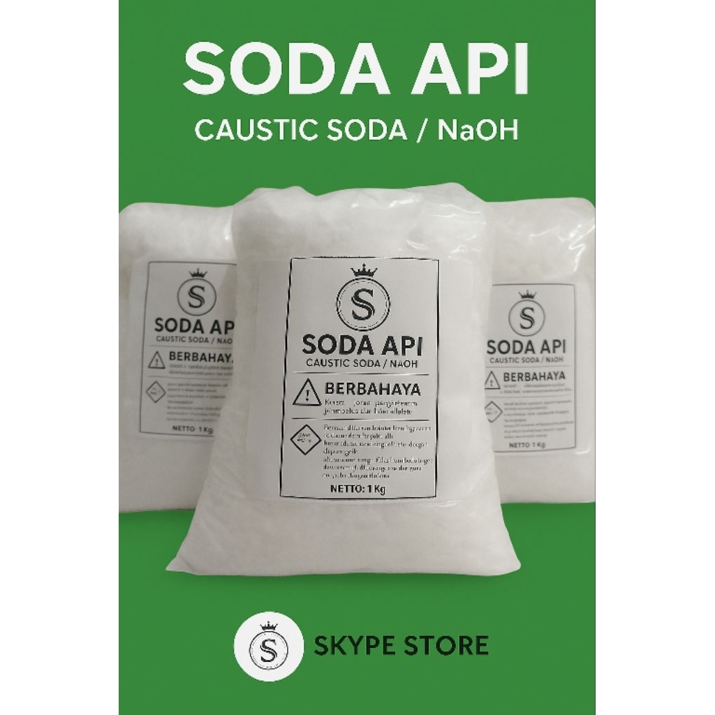 Soda Api 1kg / Caustic Soda 99% 1kg / NaOH 1kg / Soda Api Murah