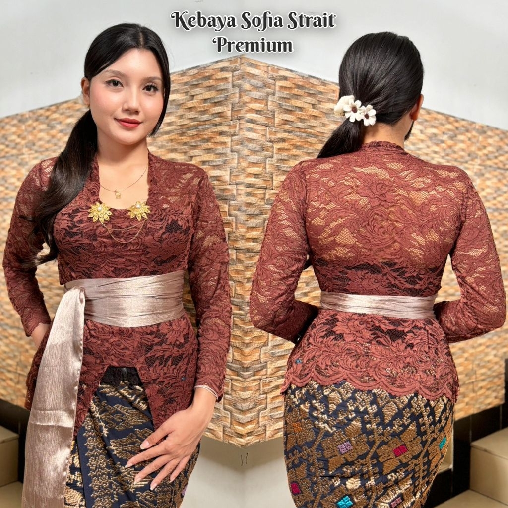 ATASAN Kebaya kutubaru // kebaya bali brokat sofia strech bet lengan Panjang // KEBAYA BALI