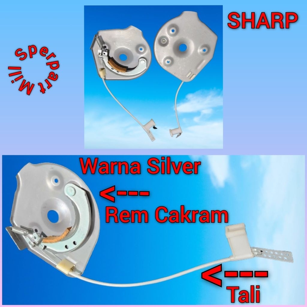 Rem Cakram Mesin Cuci Sharp 1Set Rem Cakram+Tali Warna Silver