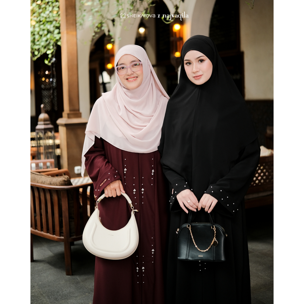Sheika Hijab X Najwaqila - Khiban Aqila (Jilbab Khimar French Instan Anti UV Nonpad Jumbo Syari Tanp
