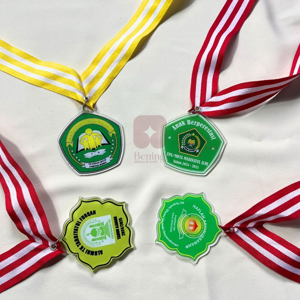 MEDALI AKRILIK CUSTOM | Gordon Wisuda Kelulusan PAUD TK SD | Samir Wisuda Murah