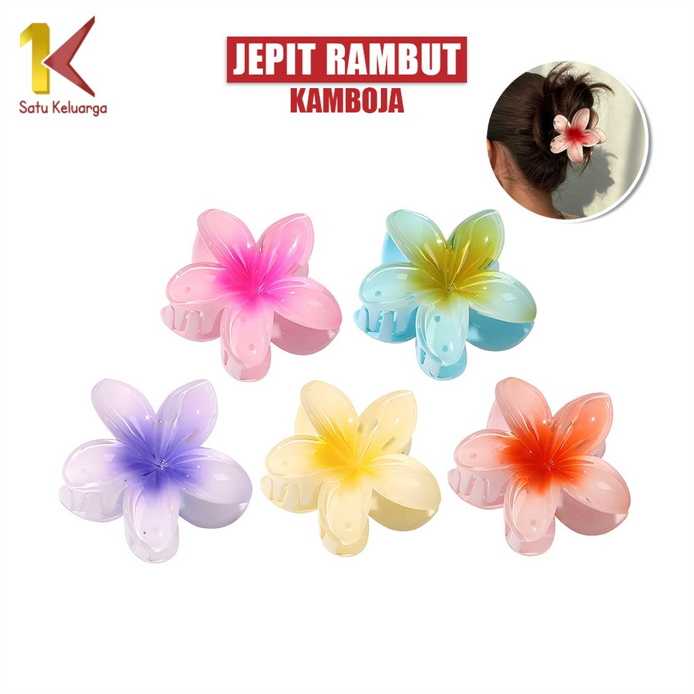 Satu Keluarga Jepit Rambut Bunga Kamboja Wanita C1092 Jedai Bunga Jepitan Rambut Korea Hair Clip