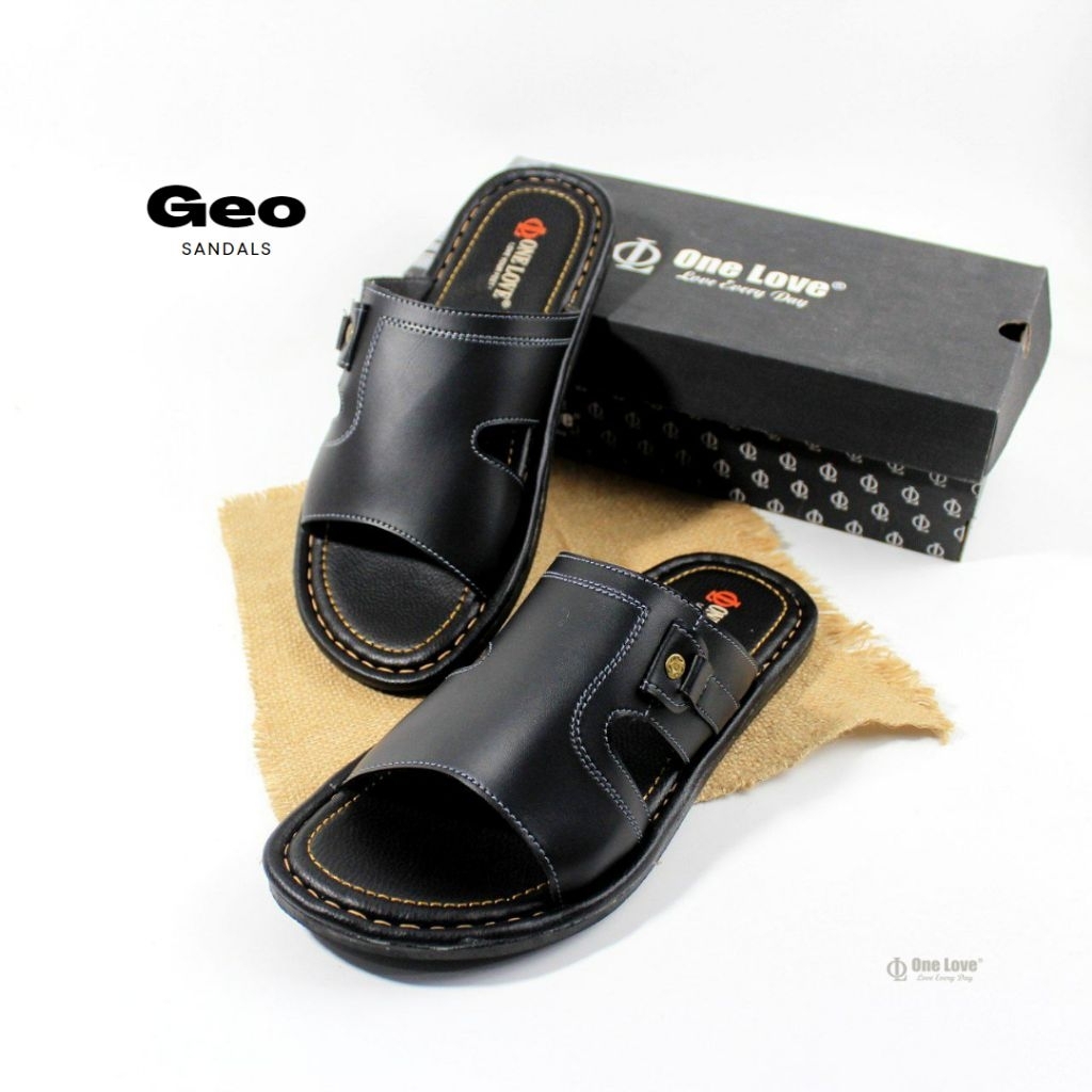 Sandal laki-laki/ sandal onelove/ sandal selop laki / sandal laki lentur / Geo sandal
