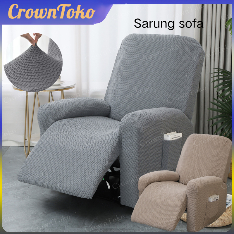 Sarung Sofa Recliner Elastis Velvet Import Mewah Cover Sofa Reclining Import 1 Seater Sarung Sofa Re