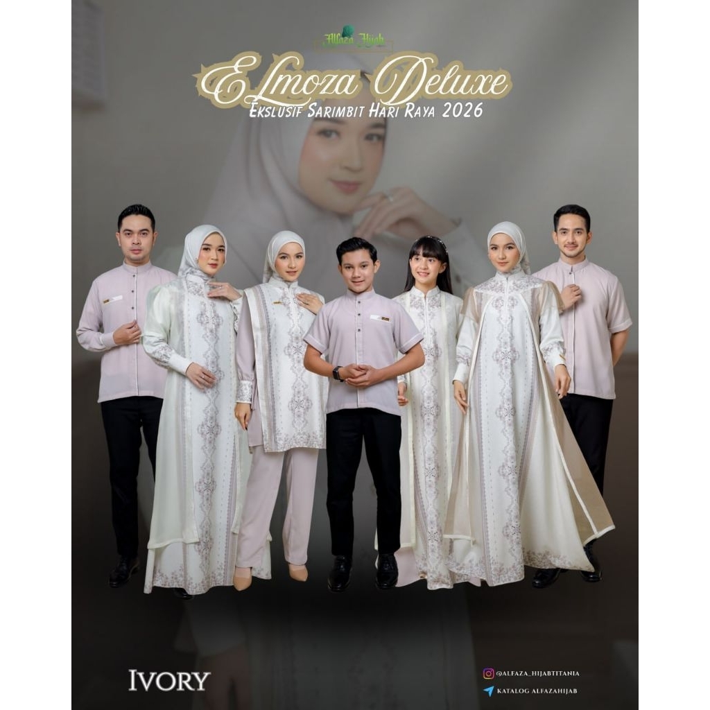 (PO 3 BULAN) ELMOZA DELUXE BY ALFAZA HIJAB Sarimbit Keluarga Gamis Couple Baju Koko Seragam Keluarga