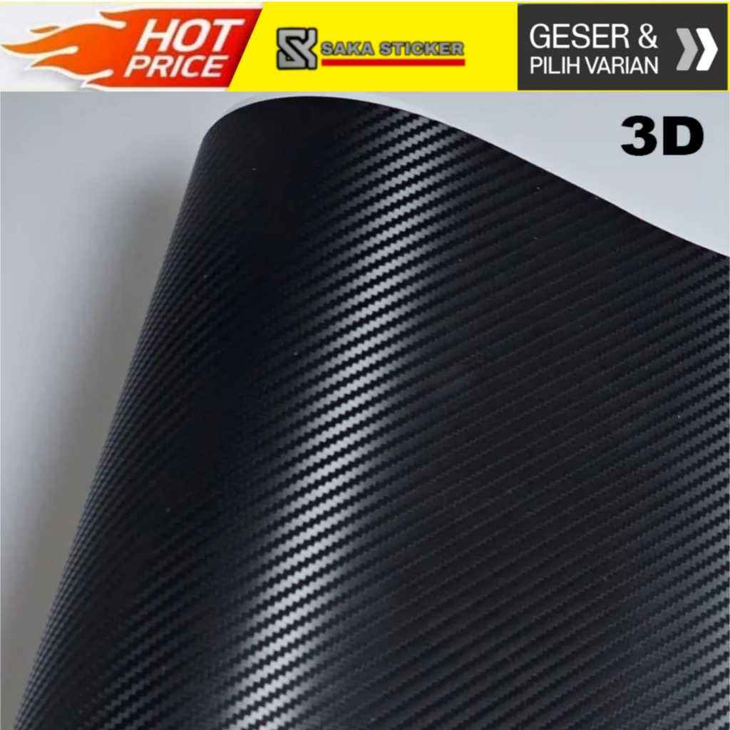 SKOTLET CARBON 3D MATT HITAM DOFF