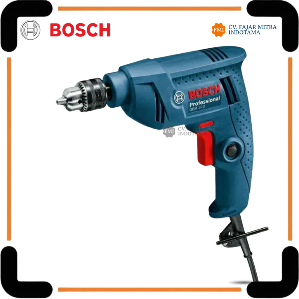 Bosch GBM350 Professional - Mesin Bor Tangan Listrik Original / Bor Rotary Reversible GBM 350