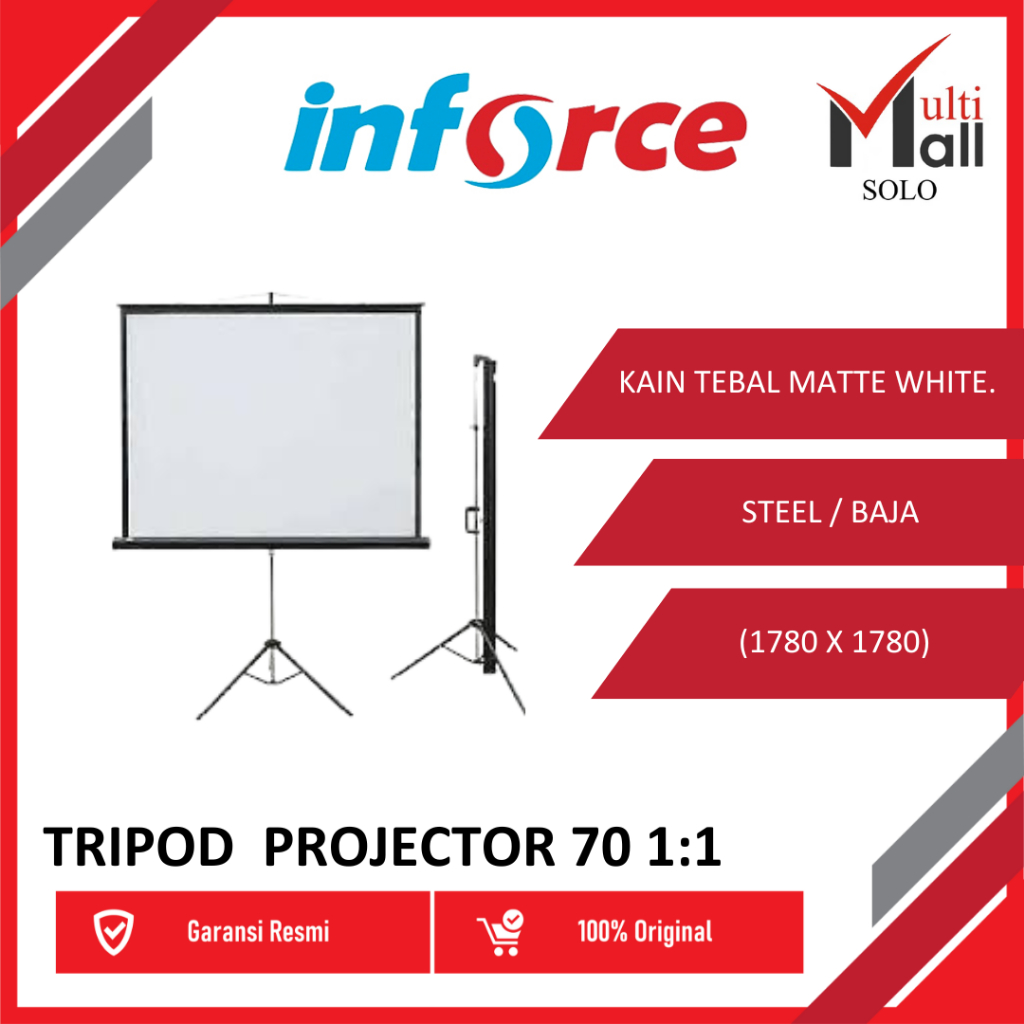 Inforce Tripod Screen Projector 70 1:1 / Layar Proyektor Inforce