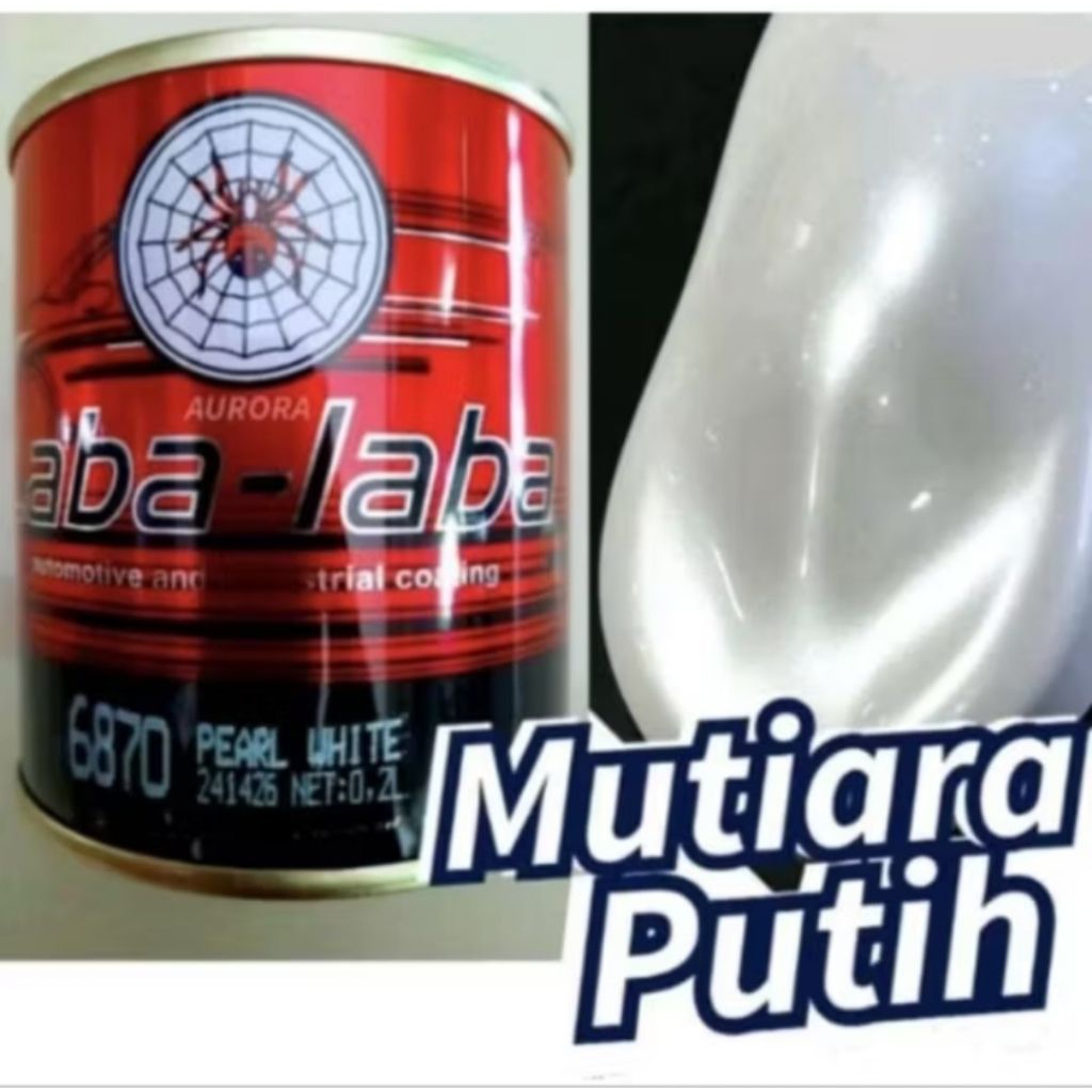 Cat Laba - Laba Spider 6870 Pearl White 200ml Lembayung Putih Mutiara Metalik Putih Metalik Pearl Sp