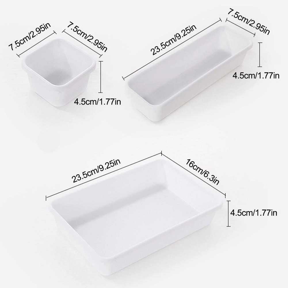 Tray Organizer Laci 8 pcs White Kotak Sekat Laci Pembatas Serbaguna Putih