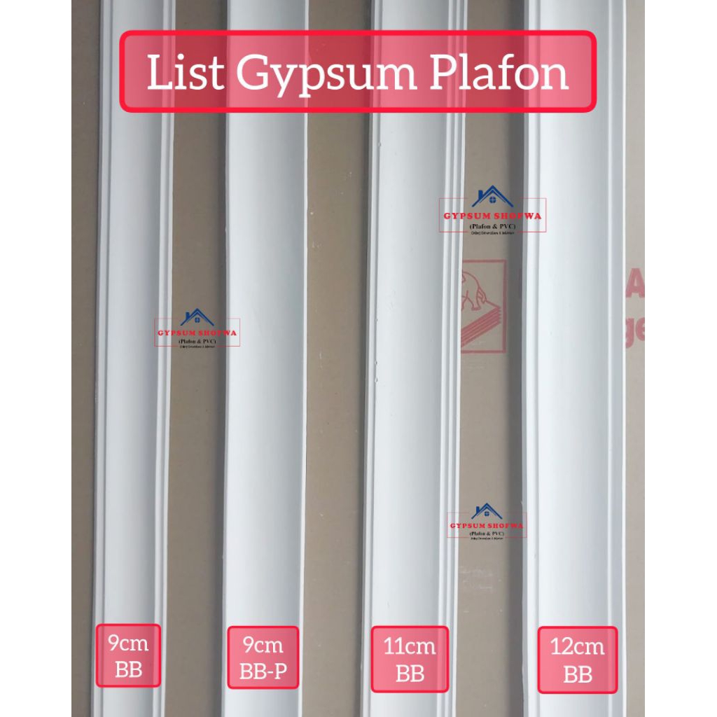 Gipsum Lis gypsum motif belah bambu 9 cm - 12 cm / List gypsum plafon / lis gipsum plafon / gypsum s