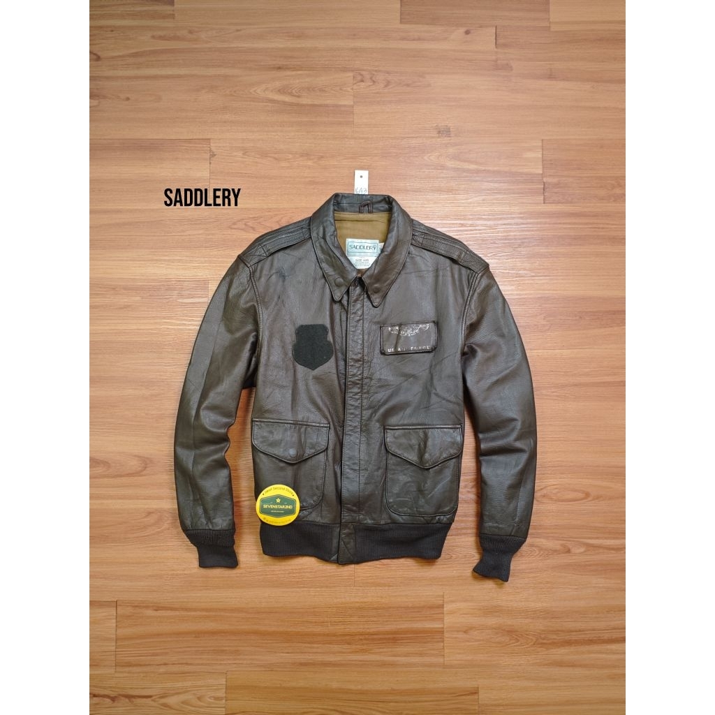 Vtg cooper saddlery leather type a-2 jacket