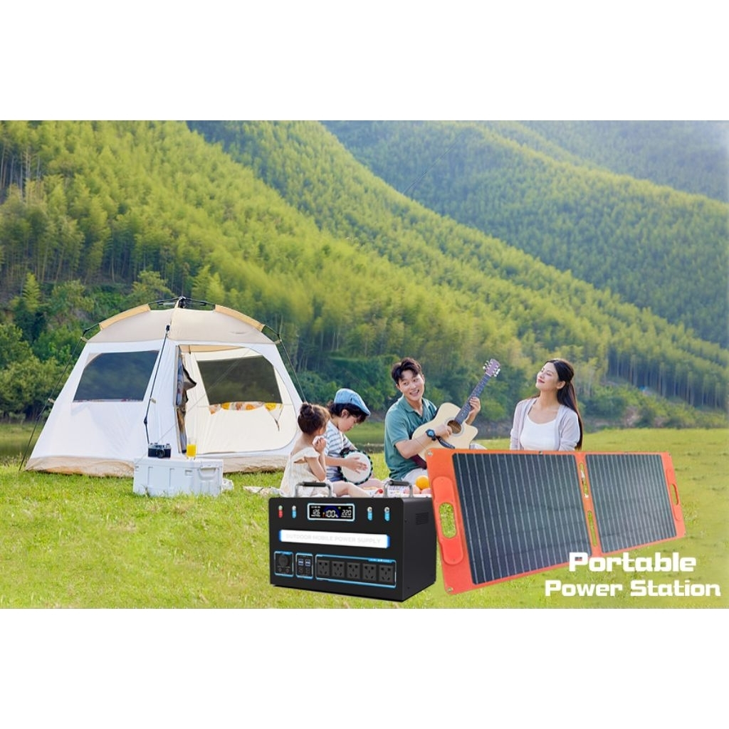 Solar Panel Paket Solar Portable Power Station+150wp Cell Portable Power Station Mesin Listrik Gense