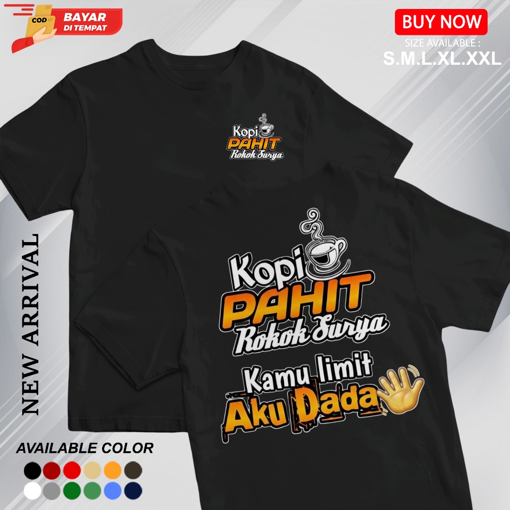 Kaos KOPI PAHIT ROKOK SURYA  Kaos Pria Lengan Pendek Atasan Distro Murah Keren Bahan Cotton Combed 2