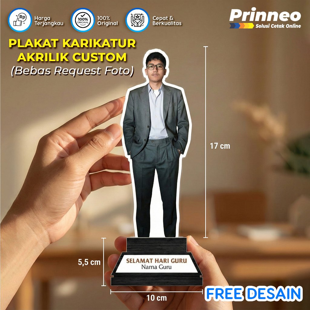 Kado Hari Guru / Kado Hari Ibu / Plakat Akrilik Custom Foto Guru / Souvenir Kenang-Kenangan Wali Kel