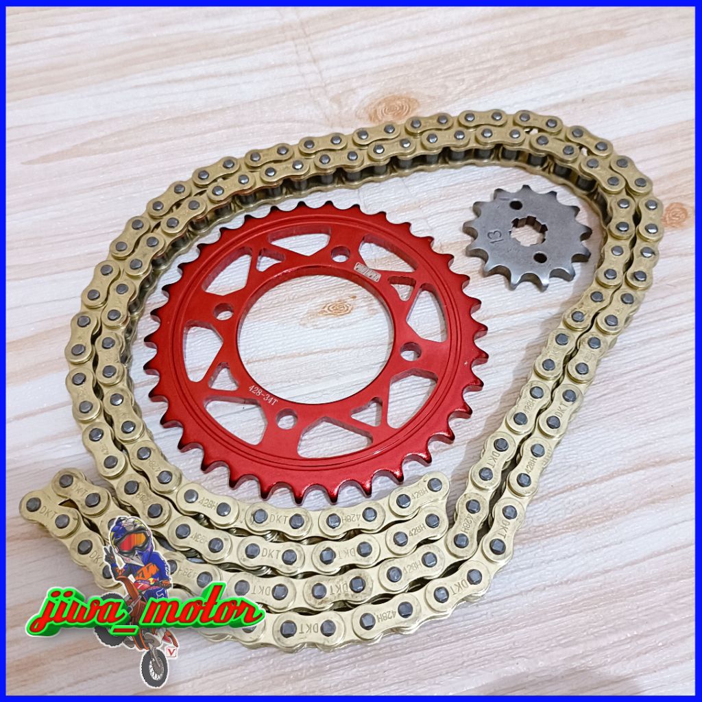 gear set 428 protaper merah RX king Jupiter Vega FIZR MX old new