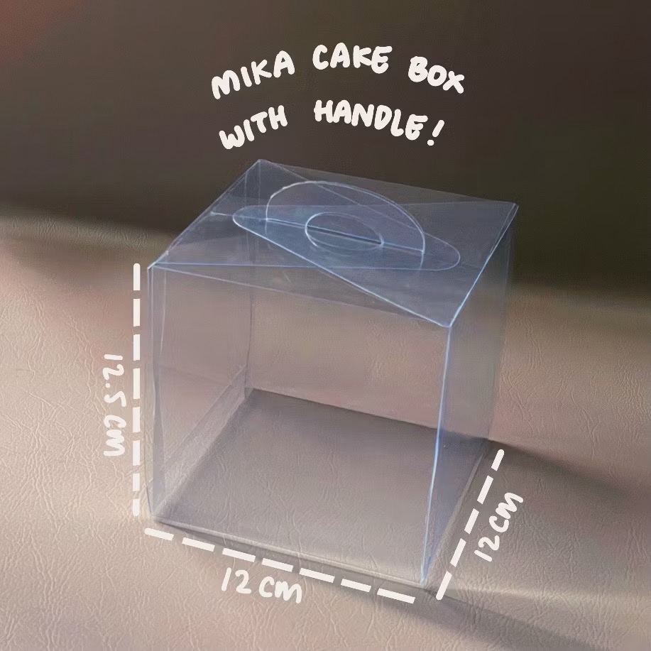 KOREAN BENTO CAKE BOX 12x12x12 ISI 10 PCS / BOX MIKA BENING TRANSPARAN