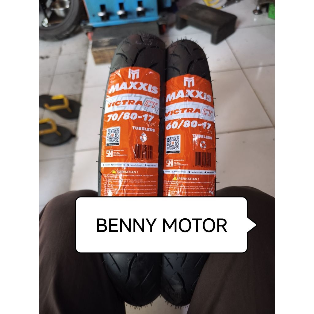 ( MAXXIS CT - PAKET 2 BAN RING 17 ) BAN LUAR MOTOR MAXXIS VICTRA CT 60/80-17&70/80-17 TUBLES FREE PE