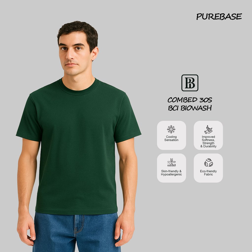 PUREBASE Tshirt Kaos Polos Basic Premium - Forest Green