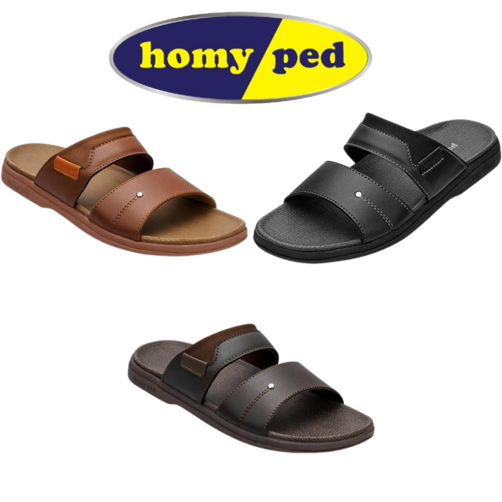 Sandal Kulit Pria Premium Sendal Slop Kulit Homyped Tomiris 02 COD (Bayar Ditempat)