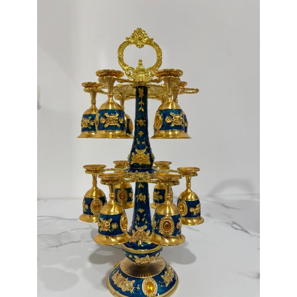 New Teko Arab Aladin Warna Emas Ornament/Set Gelas Anggur Kendi