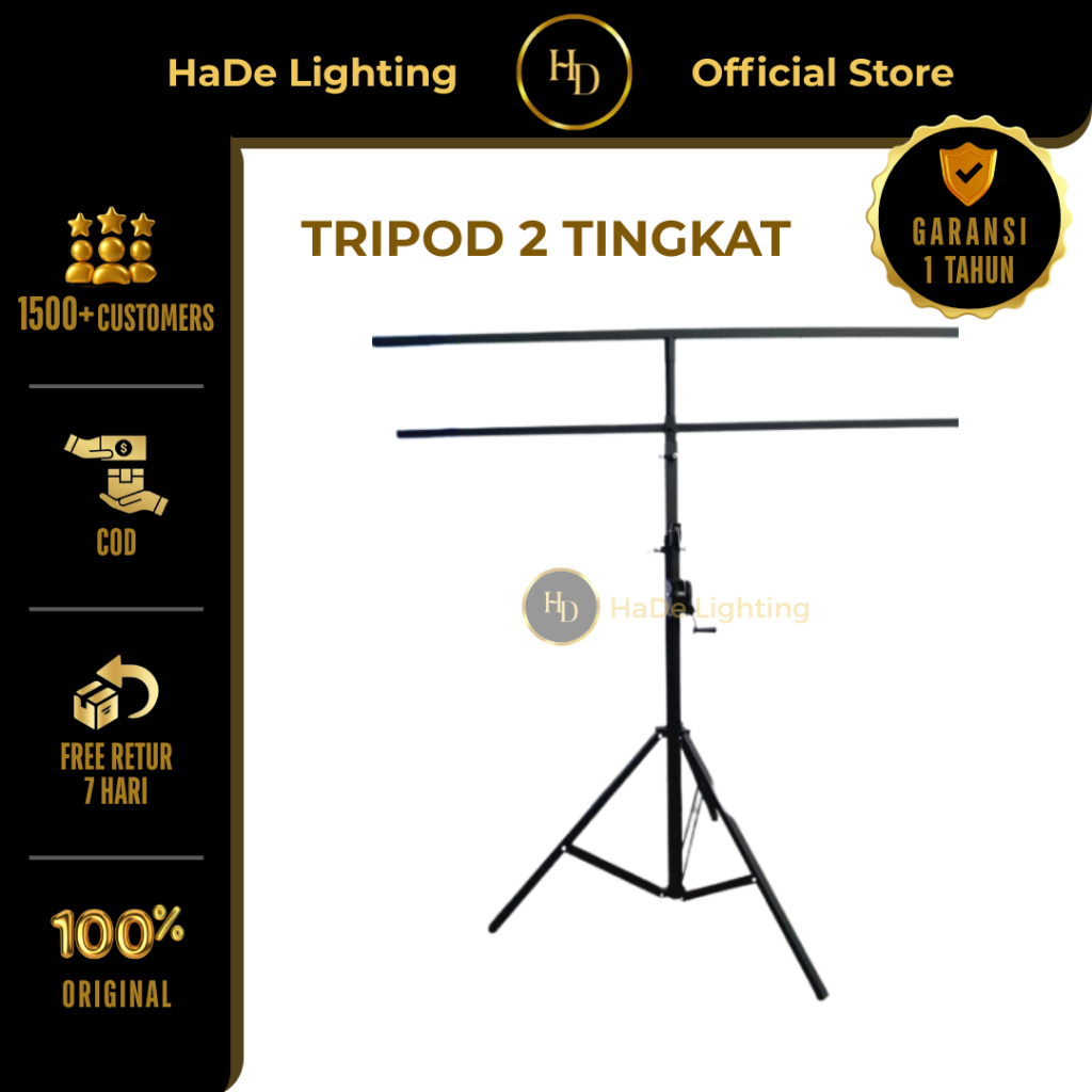 Tripod Lighting Lampu Sorot Parled 2 Tingkat - Stand Lighting Parled 4 Meter