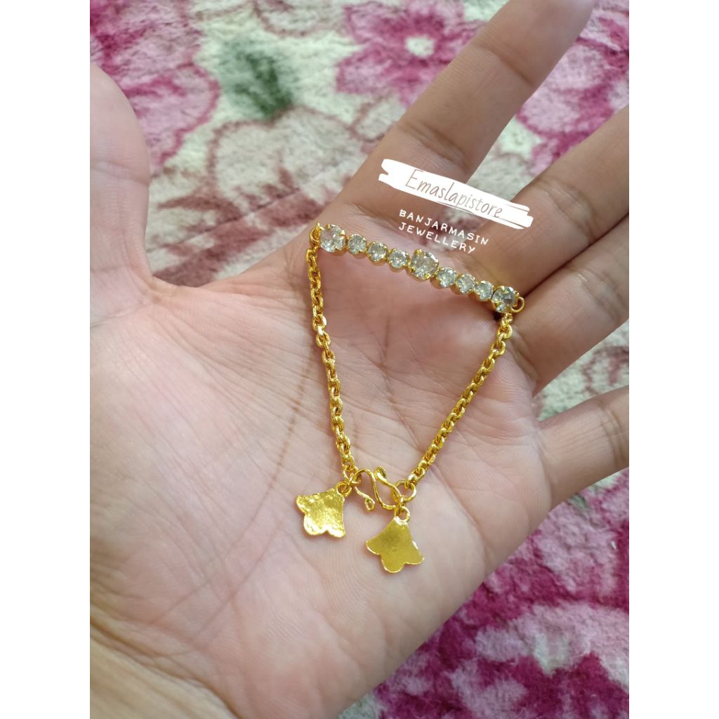 Gelang Mini Belitung Ranting Permata Lapis Emas 999 Banjar