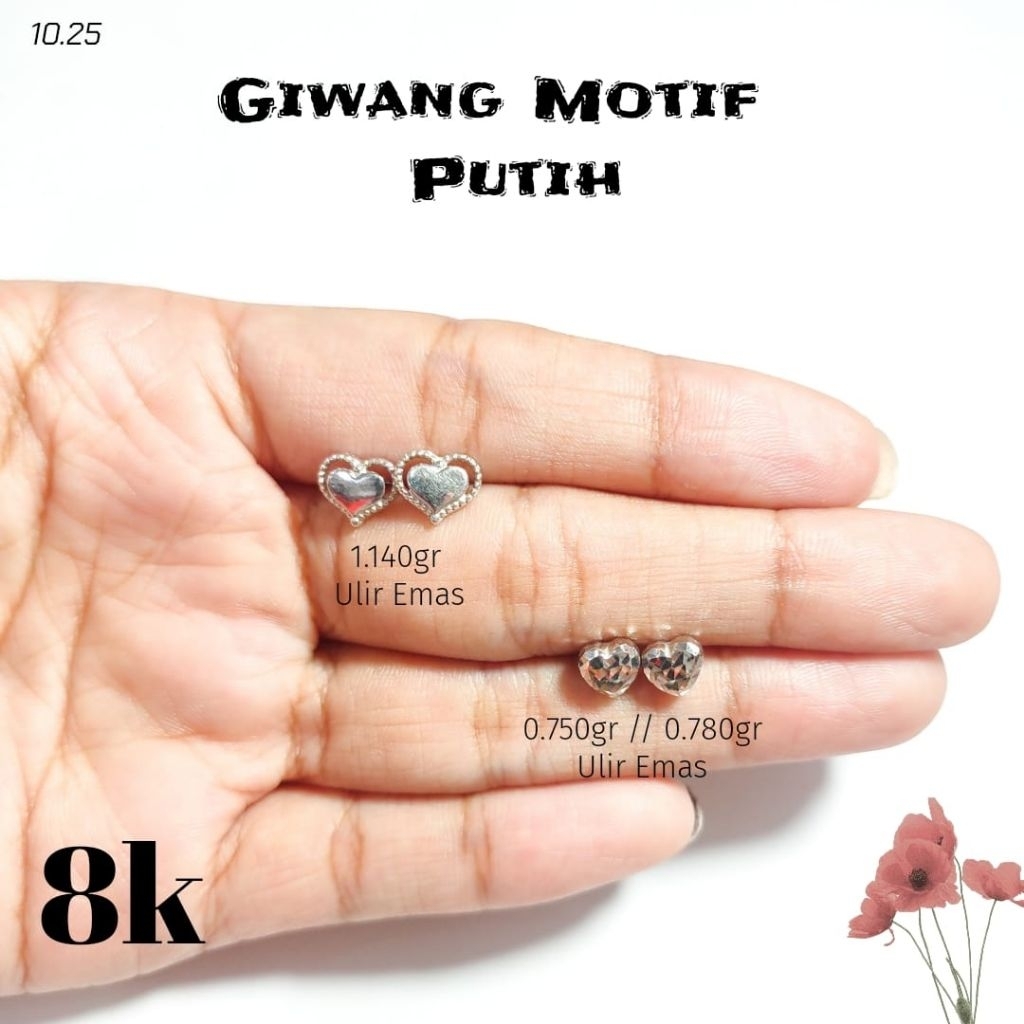 ANEKA GIWANG LOVE EMAS PUTIH KADAR 8K