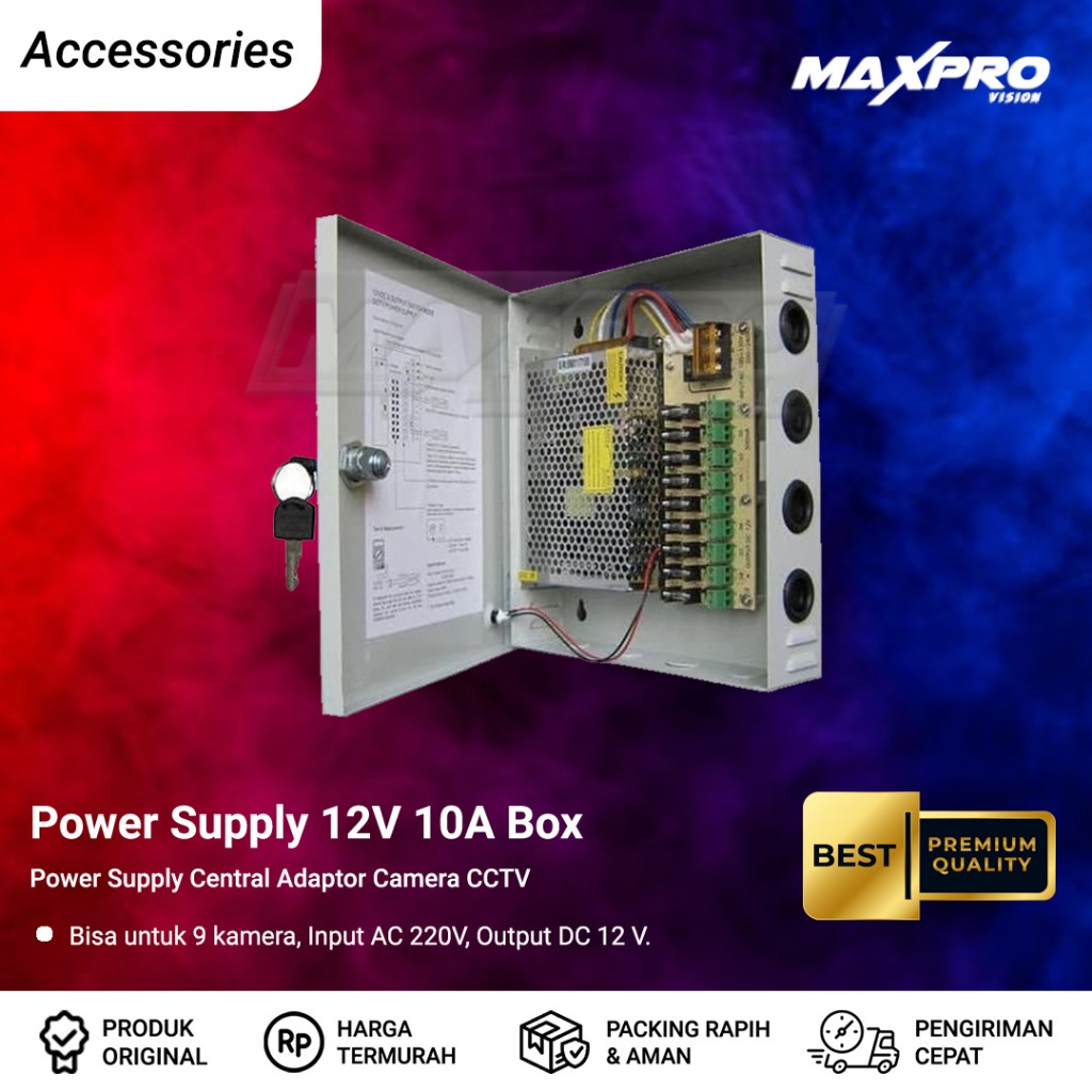POWER SUPPLY 12V 10A + BOX